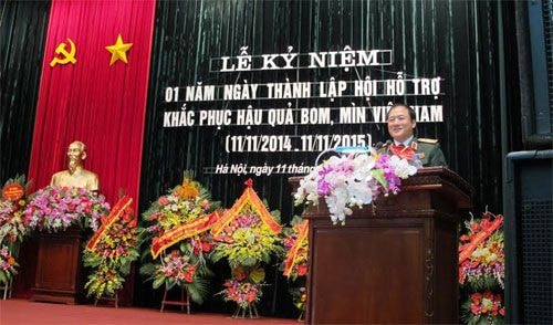 Thượng tướng Phương Minh Hòa phát biểu tại lễ kỷ niệm.