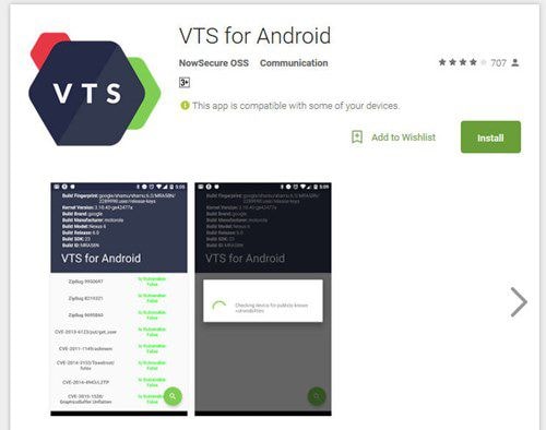 Tiện ích VTS for Android hiện đang được phép tải về miễn phí trên Play Store.