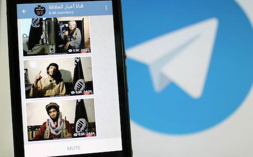 Chú thích: Kênh của IS trên ứng dụng Telegram - một trong những ứng dụng nhắn tin mã hoá 