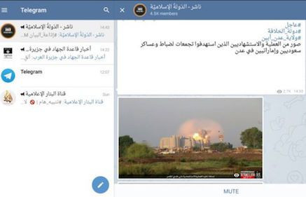IS dùng Telegram để ra tuyên bố nhận trách nhiệm về các vụ tấn công. Ảnh: Internet
