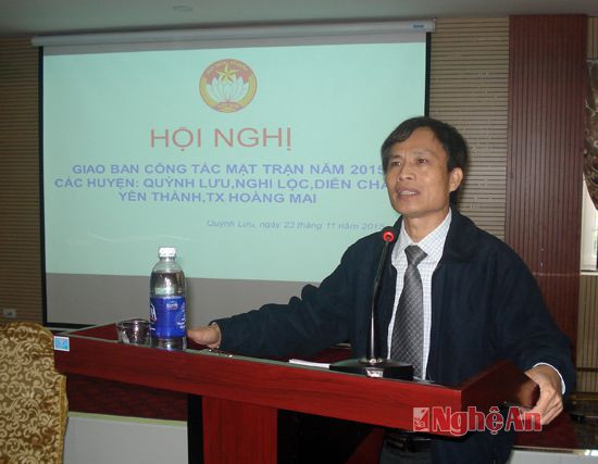 Đồng chí Võ Văn Tiến - Phó Chủ tịch Ủy ban MTTQ Tỉnh kết luận tại hội nghị.