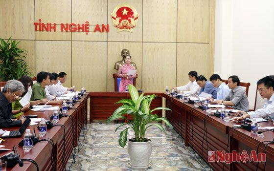 Đồng chí Đinh Thị Lệ Thanh chủ trì hội nghi