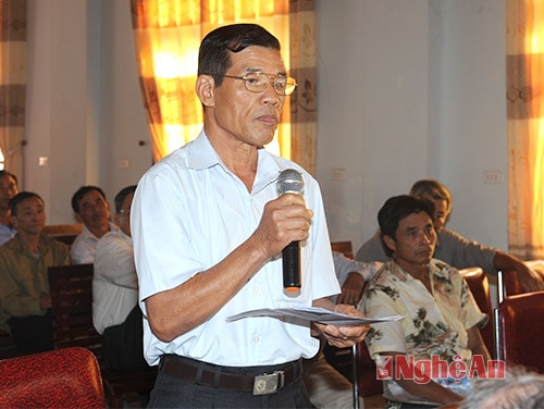 Cứ tri Ngô Đức Lưu  Chủ tịch Hội cựu chiến binh xã kiên nghị về chế độ chính sách cho người có công, nhà ở xã hội