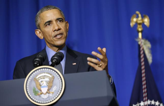Tổng thống Mỹ Obama phát biểu tại cuộc họp báo ở Paris hôm 1/12. Ảnh: Reuters