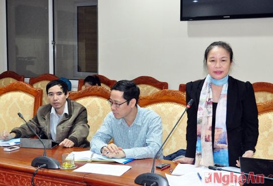 Phó trưởng ban Văn hóa - Xã hội HĐND tỉnh Tôn Thị Cẩm Hà phát biểu tại cuộc giám sát