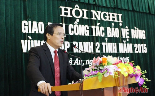Ông Hồ Ngọc Sỹ, giám đốc Sở NN&PTNT, phụ trách Chi cục Kiểm lâm Nghệ An phát biểu kết luận hội nghị