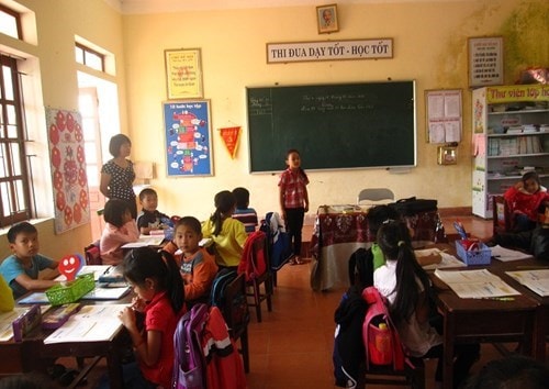 Trang trí một lớp học VNEN tại trường tiểu học Sơn Tây, Hương Sơn