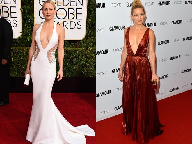 Nữ diễn viên Kate Hudson góp mặt trong danh sách mặc đẹp của năm nhờ phong cách sexy quen thuộc. Với thân hình bốc lửa, cô đặc biệt phù hợp với các thiết kế gợi cảm của Versace.