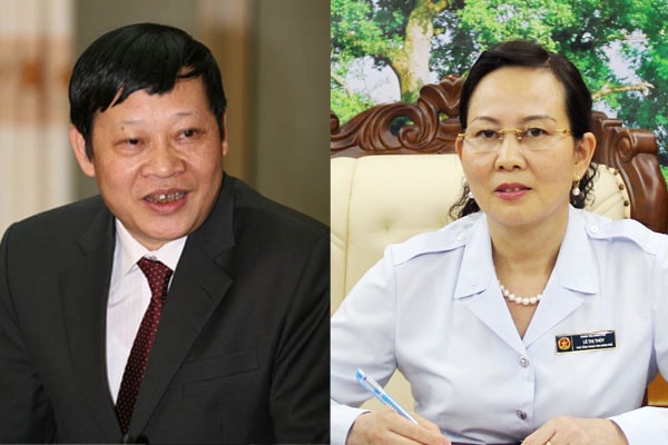 hứ trưởng Bộ Y tế Nguyễn Viết Tiến và Phó Tổng Thanh tra Chính phủ Lê Thị Thủy