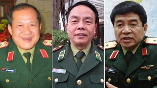 Từ trái qua: Ông Bế Xuân Trường - Thứ trưởng Bộ Quốc phòng, ông Võ Trọng Việt - Thứ trưởng Bộ Quốc phòng và ông Võ Văn Tuấn - Phó Tổng tham mưu trưởng QĐND Việt Nam