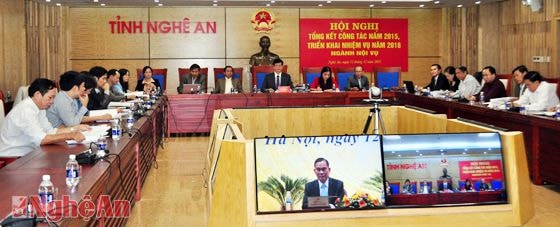 Quang cảnh tại điểm cầu Nghệ An