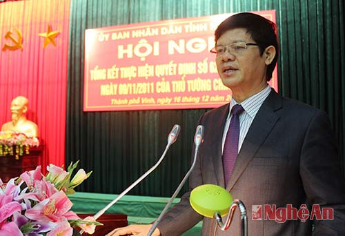 Đồng chí Lê Xuân Đại phát biểu tại Hội nghị