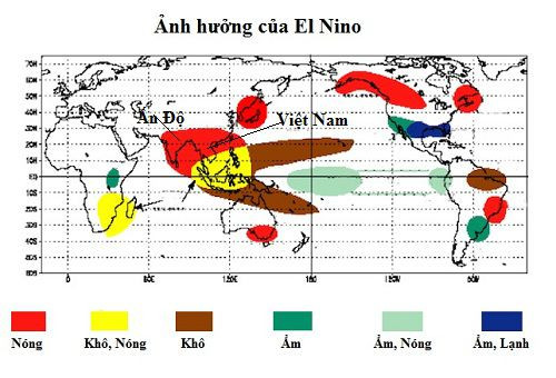  Ảnh hưởng của El Nino tới thế giới năm 2015. Đồ họa: Open Snow