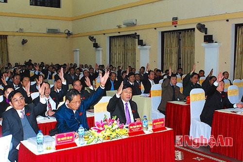 Hội đồng biểu quyết thông qua dự thảo các Nghị quyết xác nhận kết quả miễn nhiệm và bổ sung các chức vụ thuộc thẩm quyền của HĐND tỉnh.