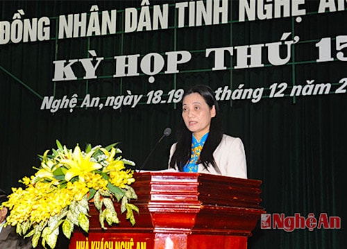 Bà Cao Thị Hiền nhậm nhiệm vụ Phó Chủ tịch HĐND tỉnh nhiệm kỳ 2011 - 2016.