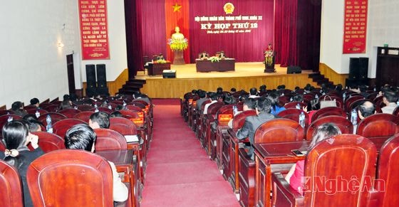 Quang cảnh kỳ họp thứ 10 HĐND thành phố Vinh nhiệm kỳ 2011 - 2016