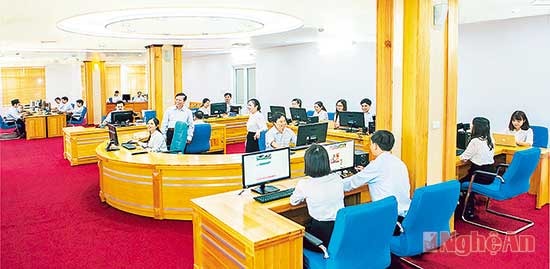 Trung tâm xuất bản Hội tụ Báo Nghệ An.  Ảnh: Sỹ Minh