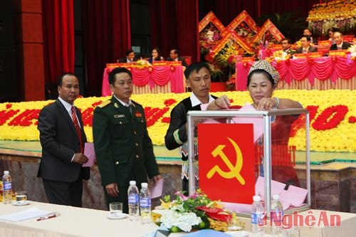 Các đại biểu bỏ phiếu bầu BCH Đảng bộ tỉnh nhiệm kỳ 2015 -2020