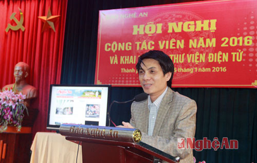 Ông Hoàng Hải Quang, Trưởng đài TH-PT Nghi Lộc đánh giá cao những bài viết đấu tranh với các vấn đề tiêu cực, nổi cộm trong xã hội của Báo Nghệ An.