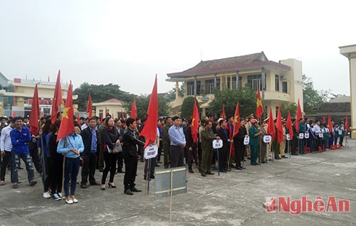 Các ban, ngành, đoàn thể tham gia Lễ ra quân