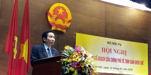 Thứ trưởng Bộ Nội vụ Trần Anh Tuấn phát biểu tại Hội nghị