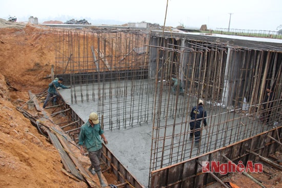 Đơn vị thi công đang tích cực làm cầu trên tuyến