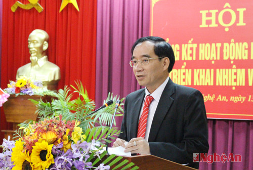 Đồng chí Hoàng Viết Đường, phó chủ tịch UBND tỉnh phát biểu chỉ đạo tại hội nghi