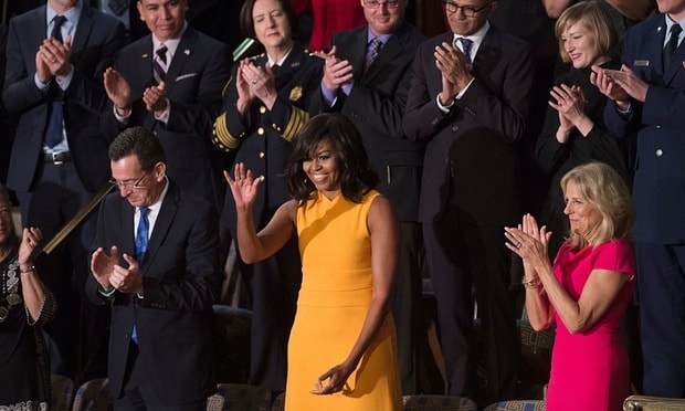 Đệ nhất phu nhân Michelle Obama đến ủng hộ chồng (The Guardian)