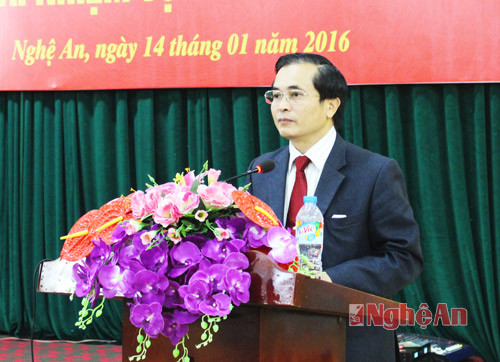 Đồng chí Lê Ngọc Hoa - Phó Chủ tịch UBND tỉnh phát biểu tại Hội nghị. 