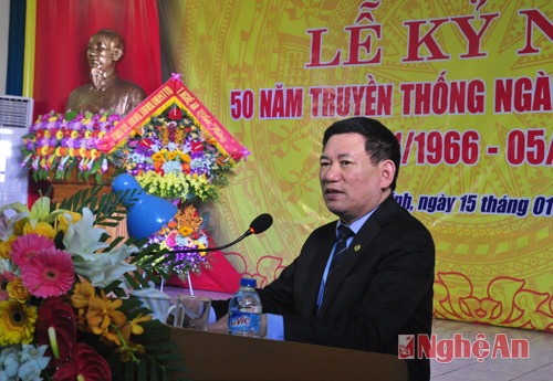 Đồng chí Hồ Đức Phớc - Bí thư Tỉnh ủy phát biểu tại lễ kỷ niệm.