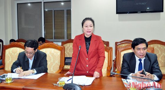 Phó trưởng ban Văn hóa - Xã hội HĐND tỉnh Tôn Thị Cẩm Hà phát biểu tại cuộc giám sát