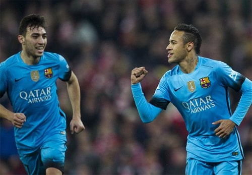 El Haddadi và Neymar đưa Barca vượt khó. Ảnh: Reuters