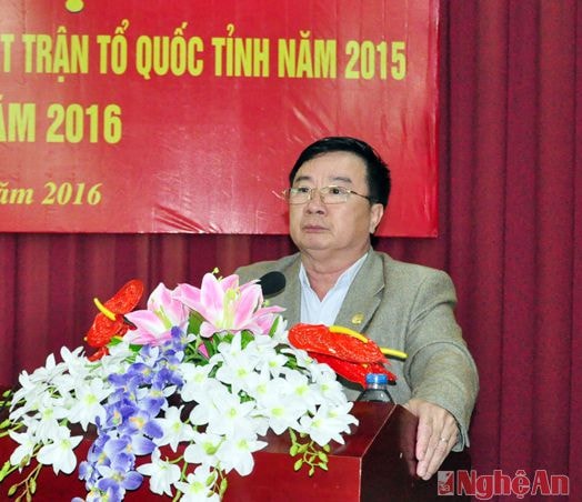 Phó Chủ tịch Ủy ban MTTQ tỉnh - Nguyễn Ngọc Nguyên nêu ý kiến xung quanh kế hoạch tiếp xúc cử tri đảm bảo chất lượng