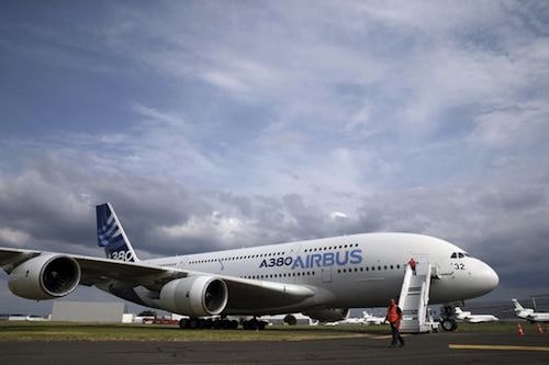 Một chiếc Airbus A380 tại sân bay Bourget, Pháp. Ảnh: Reuters.