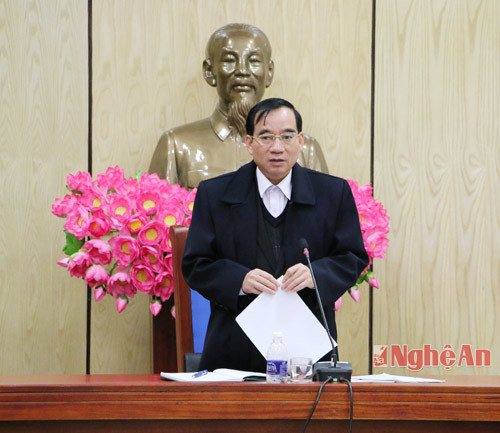 Đồng chí Hoàng Viết Đường - Phó Chủ tịch UBND tỉnh phát biểu kết luận hội nghị