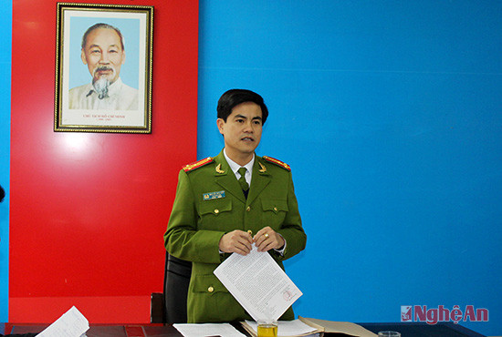 Thượng tá Nguyễn Đức Hải – Phó Giám đốc Công An tỉnh đề nghị huyện Yên Thành cần triển khai các biện pháp quyết liệt trong công tác đảm bảo hành lang ATGT trên địa bàn 