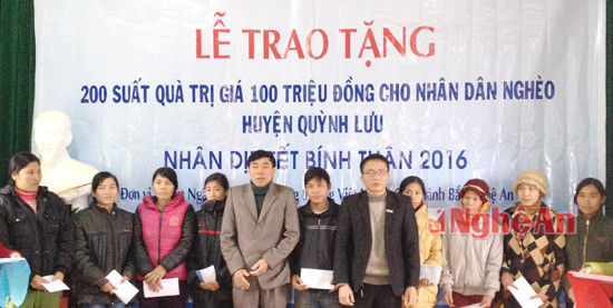 Ngân hàng TMCP Công thương Việt Nam, Chi nhánh Bắc Nghệ An phối hợp với UB MTTQ huyện đã đi thăm và tặng quà tết cho người nghèo ở một số xã trên địa bàn huyện Quỳnh Lưu. 