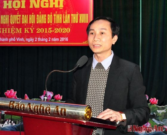 Đồng chí Trần Văn Hùng - Phó Tổng Biên tập Báo Nghệ An cho rằng, công tác tuyên truyền phải làm nổi bật vai trò, vị thế của Đảng ủy Doanh nghiệp Nghệ An