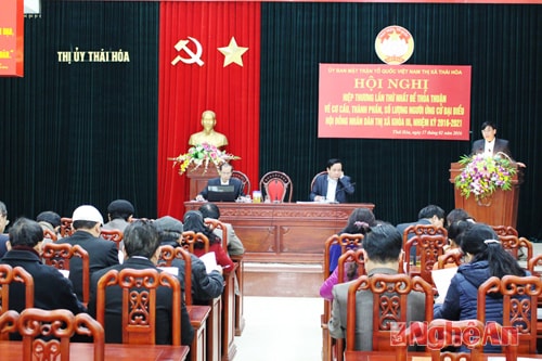 UBMTTQ Thị xã Thái Hòa tổ chức hội nghị hiệp thương.