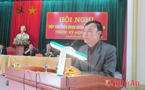 ông Hồ Sỹ Chu – cử tri xã Quỳnh Nghĩa đề nghị cần quan tâm đến chế độ chính sách cho những người có công