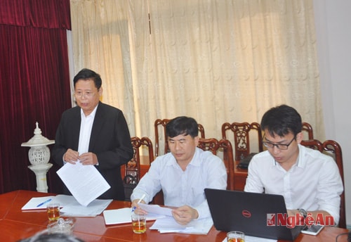 Đồng chí Lâm Văn Đoàn- Phó tổng biên tập Báo Nghệ An đánh giá kết quả phối hợp năm 2015 và triển khai chương trình trọng tâm năm 2016