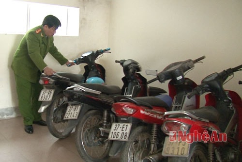 Số xe máy bị thu giữ.