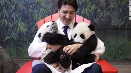 Canada đứng ở vị trí thứ 6 và hoàn toàn có thể xếp hạng cao hơn ở các năm sau. Thủ tướng Justin Trudeau đang ôm 2 chú gấu trúc mới sinh tên là Jia Panpan và Jia Yueyue hồi tháng 3.