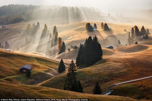 Những ngọn đồi mấp mô của Alpe di Siusi (Italy) trong sương sớm đã giành giải nhất cho nhiếp ảnh gia Martin Rak người Czech. Ảnh: Martin Rak.