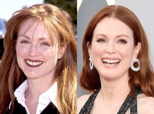 Diễn viên Julianne Moore ở tuổi 55 (phải) vẫn tươi tắn và rạng rỡ như tuổi 20.