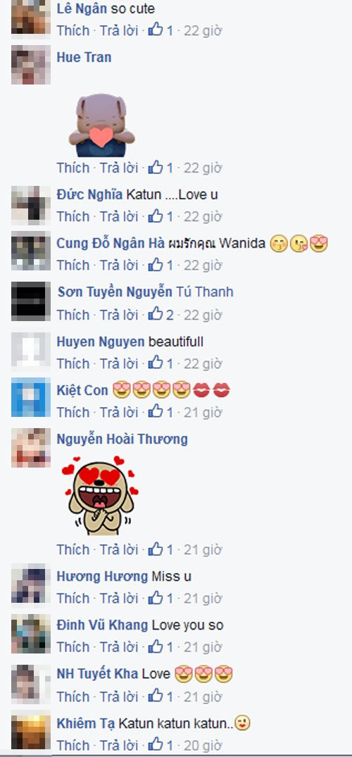 Trên trang cá nhân của người đẹp Wanida Termthanaporn có nhiều bình luận khen ngợi và bày tỏ tình cảm yêu mến của fan Việt.