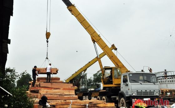 Bốc dỡ hàng tại Công ty CP vận tải ô tô 5