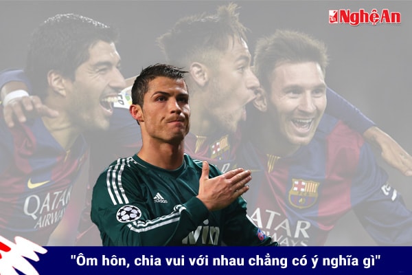 Ronaldo bình luận khi được hỏi về mối quan hệ thân thiết giữa Messi, Suarez và Neymar, bộ ba tiền đạo đang đạt phong độ cao tại Barca hôm 16/2/2016.