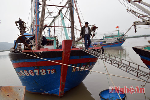 Con tàu 67 của anh Phạm Ngọc sơn, xã Tiến Thủy, Quỳnh Lưu được hạ thủy từ tháng 6/2015.
