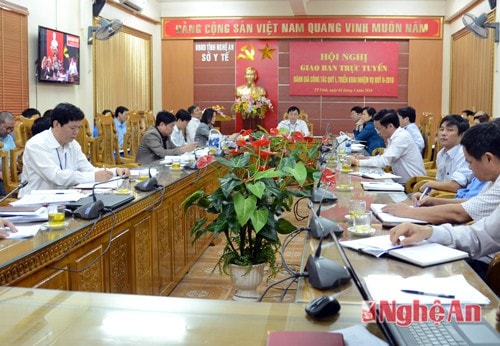 Hội nghị giao ban trực tuyến đán giá công tác quý I, triển khai nhiệm vụ quý II năm 2016 của Sở Y tế.